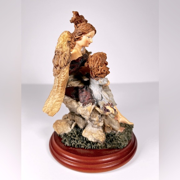 Angel with Child Figurine Playing Harp Collectible - Picture 5 of 10